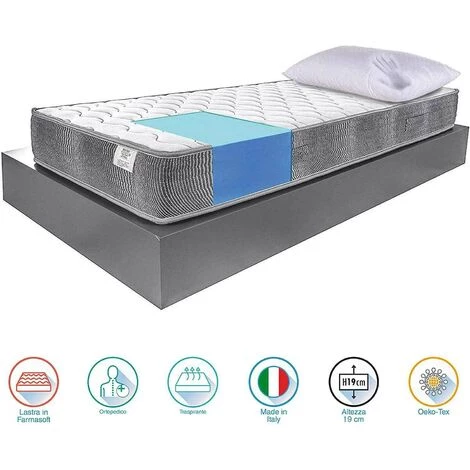 Farmarelax - Kit Matelas Plus Oreiller - MEMORY FOAM Adaptatif - En Cadeau - Bandeau 5D Rafraîchissant Et Respirant Super Air - Orthopédique Et Anatomique - Hauteur 19 Cm - 120x190 Cm 2 Farmarelax - Kit Matelas Plus Oreiller - MEMORY FOAM Adaptatif - En Cadeau - Bandeau 5D Rafraîchissant Et Respirant Super Air - Orthopédique Et Anatomique - Hauteur 19 Cm - 120x190 Cm – Image 2