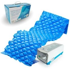Matelas Anti-escarres | À Air | Avec Compresseur | PVC Médical Ignifuge | 200x90x7cm | 130 Cellules | Bleu | Mobi 1 | Mobiclinic