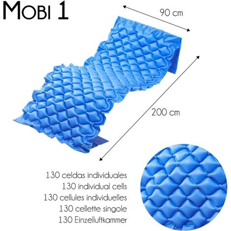 Matelas Anti-escarres | À Air | Avec Compresseur | PVC Médical Ignifuge | 200x90x7cm | 130 Cellules | Bleu | Mobi 1 | Mobiclinic 2 Matelas Anti-escarres | À Air | Avec Compresseur | PVC Médical Ignifuge | 200x90x7cm | 130 Cellules | Bleu | Mobi 1 | Mobiclinic – Image 2