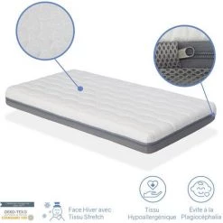 DORMALIT Pack Matelas KALA 57x117 Cm H 11cm + Plan Incline 15 + Protege Matelas 57x117 Cm.Dehoussable Et Lavable 7 DORMALIT Pack Matelas KALA 57x117 Cm H 11cm + Plan Incline 15 + Protege Matelas 57x117 Cm.Dehoussable Et Lavable -Matelas Soldes Boutique 46191466 4