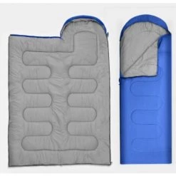 ELLE Sac De Couchage Compact 3 Saisons Connectable Pour Double Sac De Couchage Ultralight Enfant Adulte Duvet Grand Froid Pour Camping Hiking Trekking Randonnée Extérieur,Bleu Marine(2.4kg) -Matelas Soldes Boutique 48335052 3