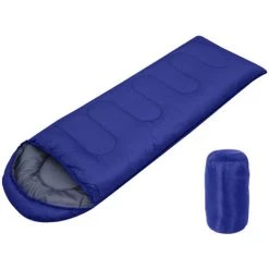 ELLE Sac De Couchage Compact 3 Saisons Connectable Pour Double Sac De Couchage Ultralight Enfant Adulte Duvet Grand Froid Pour Camping Hiking Trekking Randonnée Extérieur,Bleu Marine(0.7KG)