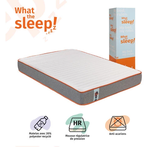 WHAT THE SLEEP! ZZZZ What The Sleep, Matelas à Mémoire De Forme Durable Premium HR, 22 cm, Modèle Rap, 70x190, Fermeté, Confort Et Haute Respirabilité, 2 zones Indépendantes, Protection Hygiénique 2 WHAT THE SLEEP! ZZZZ What The Sleep, Matelas à Mémoire De Forme Durable Premium HR, 22 cm, Modèle Rap, 70x190, Fermeté, Confort Et Haute Respirabilité, 2 zones Indépendantes, Protection Hygiénique – Image 2