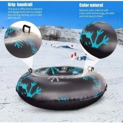 QDRECLOD Luge Gonflable De 47" Pour Adultes, Charge Lourde, Avec Poignées, Résistant Aux Rayures, Résistant Au Gel, Idéal Pour Les Activités En Plein Air En Hiver, Noir - Noir -Matelas Soldes Boutique 49923389 3