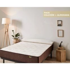 DESCANSIN Pack Matelas 180x200 + 2 Oreillers Mémoire De Forme 90 Cm | Descansín | Grande Fermeté | Tissu Respirant Et Anti|acarien