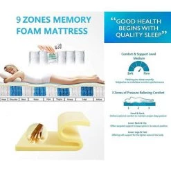 Matelas 90x200 Mémoire De Forme Ergonomique - WOWTTRELAX - 7 Zones De Confort Anatomiques Haute Densité Transpirant 20.5 Cm 7 Matelas 90x200 Mémoire De Forme Ergonomique - WOWTTRELAX - 7 Zones De Confort Anatomiques Haute Densité Transpirant 20.5 Cm -Matelas Soldes Boutique 50673088 3