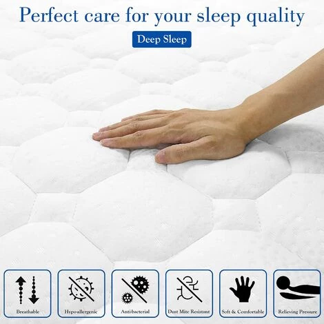 Matelas 90x200 Mémoire De Forme Ergonomique - WOWTTRELAX - 7 Zones De Confort Anatomiques Haute Densité Transpirant 20.5 Cm 4 Matelas 90x200 Mémoire De Forme Ergonomique - WOWTTRELAX - 7 Zones De Confort Anatomiques Haute Densité Transpirant 20.5 Cm – Image 4