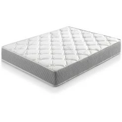 MARCKONFORT Matelas Soft Confort 90x200 Cm De Ressorts Ensachés, 22 Cm De Hauteur - BLANC