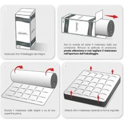 LEONARDO Matelas Memoire - Moyen Rigide 20 Cm De Haut Orthopedique - Soulagement Des Points De Pression - Hypoallergenique Anti - Acarien - Carre Et Demi | MOD. IRIS - 80cm X 190cm -Matelas Soldes Boutique 51557419 4