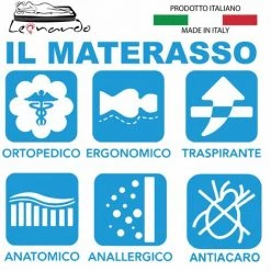 LEONARDO Matelas Memoire - Moyen Rigide 20 Cm De Haut Orthopedique - Soulagement Des Points De Pression - Hypoallergenique Anti - Acarien - Carre Et Demi | MOD. IRIS - 80cm X 190cm -Matelas Soldes Boutique 51557419 5