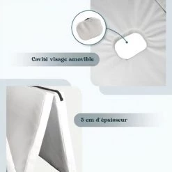 Matelas De Massage Pliant Avec Housse De Transport - 200 X 90 X 5 Cm - Blanc - Vivezen - Blanc -Matelas Soldes Boutique 52072656 3