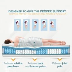 TANHK Matelas à Ressorts Ensachés Et Mousse à Mémoire De Forme 100% Made In Italy | 9 Zones Différenciées | Epaisseur 26 Cm | Orthopédique, Hypoallergénique, Housse Amovible | Simple 80 X 190 -Matelas Soldes Boutique 53418864 3