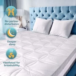 TANHK Matelas à Ressorts Ensachés Et Mousse à Mémoire De Forme 100% Made In Italy | 9 Zones Différenciées | Epaisseur 26 Cm | Orthopédique, Hypoallergénique, Housse Amovible | Simple 80 X 190 -Matelas Soldes Boutique 53418864 4