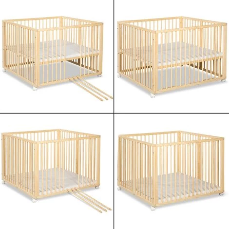 KLUPS JONAS Parc Bébé Réglable En Bois Avec Roulettes Intégrées Pin - Pin 3 KLUPS JONAS Parc Bébé Réglable En Bois Avec Roulettes Intégrées Pin - Pin – Image 3