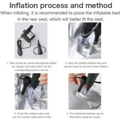 ASUPERMALL Lit De Voyage Gonflable Pour Voiture, Protection Secondaire Contre Les Chocs Absorbant Les Chocs, Bord Serré, Tissu Composite Anti-Mouillant, Gris 8 ASUPERMALL Lit De Voyage Gonflable Pour Voiture, Protection Secondaire Contre Les Chocs Absorbant Les Chocs, Bord Serré, Tissu Composite Anti-Mouillant, Gris -Matelas Soldes Boutique 53858304 4