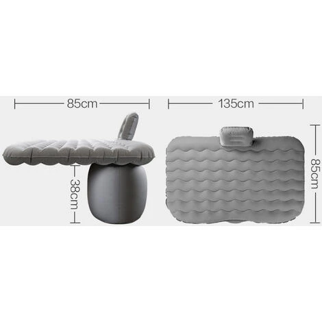 ASUPERMALL Lit De Voyage Gonflable Pour Voiture, Protection Secondaire Contre Les Chocs Absorbant Les Chocs, Bord Serré, Tissu Composite Anti-Mouillant, Gris 5 ASUPERMALL Lit De Voyage Gonflable Pour Voiture, Protection Secondaire Contre Les Chocs Absorbant Les Chocs, Bord Serré, Tissu Composite Anti-Mouillant, Gris – Image 5