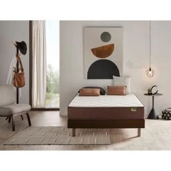 DESCANSIN Pack Matelas + Sommier à Ressorts Descansín | 150 X 190 | Chocolat | Confort Maximal | Luxe à Portée De Main