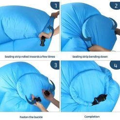 DECKON Hamac Gonflable, Canapé Gonflable Portable Pliable, Sac De Rangement Intégré, Imperméable, Coussin Gonflable Extérieur, Résistant à L'usure - Camping, Plage -Matelas Soldes Boutique 54457781 3