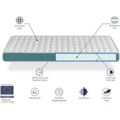 DREAMDI Matelas Bebe 60X120 EKOZEN Mousse, Epaisseur 11 Cm Respirante Et Ergonomique. Fermete Ideal Pour Bebe -Matelas Soldes Boutique 54706965 4