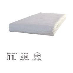 M-S Matelas Bébé Mousse Fibre Clean Déhoussable 70x140cm
