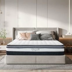 Vesgantti Boxtop Matelas 26cm Épaisseur Ressort Ensachés En Mousse Mémoire De Forme 7 Zones De Confort CertiPUR-US(120*190)