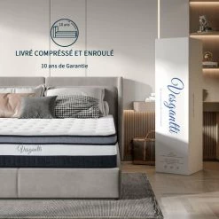 Vesgantti Boxtop Matelas 26cm Épaisseur Ressort Ensachés En Mousse Mémoire De Forme 7 Zones De Confort CertiPUR-US(120*190) -Matelas Soldes Boutique 55391020 5