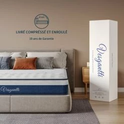 Vesgantti Matelas 26cm Épaisseur Ressorts Ensachés En Mousse Mémoire De Forme Transpirant 7 Zone De Confort CertiPUR-US(100*200) -Matelas Soldes Boutique 55391029 5