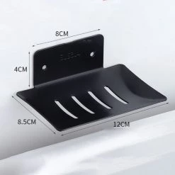 CATHERINE Porte-savon Mural, Porte-savon De Douche Mural En Acier Inoxydable,noir