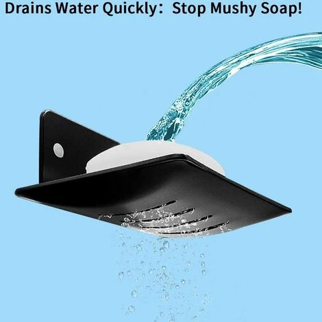 CATHERINE Porte-savon Mural, Porte-savon De Douche Mural En Acier Inoxydable,noir 2 CATHERINE Porte-savon Mural, Porte-savon De Douche Mural En Acier Inoxydable,noir â Image 2