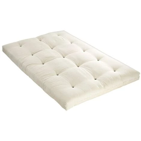 VENTE-UNIQUE.COM Futon 140 X 190 Cm - 100% COTON - SHIVA De DREAMEA - Ecru - Blanc 2 VENTE-UNIQUE.COM Futon 140 X 190 Cm - 100% COTON - SHIVA De DREAMEA - Ecru - Blanc – Image 2