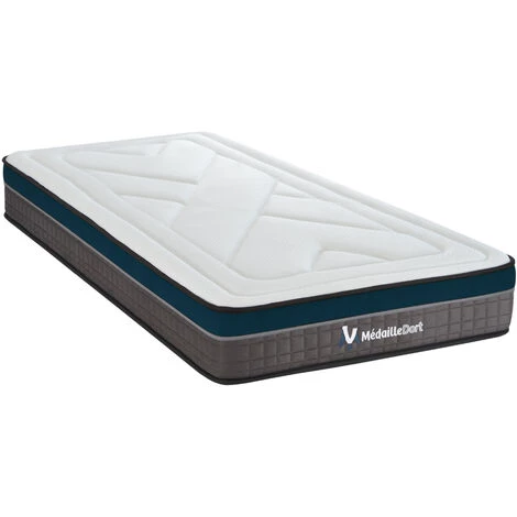 MEDAILLE DORT | Matelas TONUS 90x200 Cm | Mousse Haute Densité | Soutien Ferme - Blanc 2 MEDAILLE DORT | Matelas TONUS 90x200 Cm | Mousse Haute Densité | Soutien Ferme - Blanc – Image 2