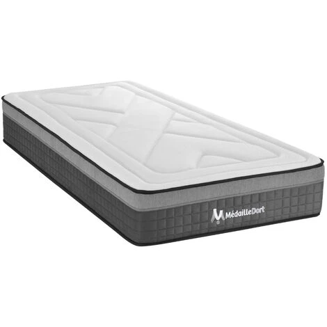 MEDAILLE DORT | Matelas ACTIVE + 90x200 Cm | Mousse à Mémoire De Forme | Soutien Ferme - Blanc 2 MEDAILLE DORT | Matelas ACTIVE + 90x200 Cm | Mousse à Mémoire De Forme | Soutien Ferme - Blanc – Image 2