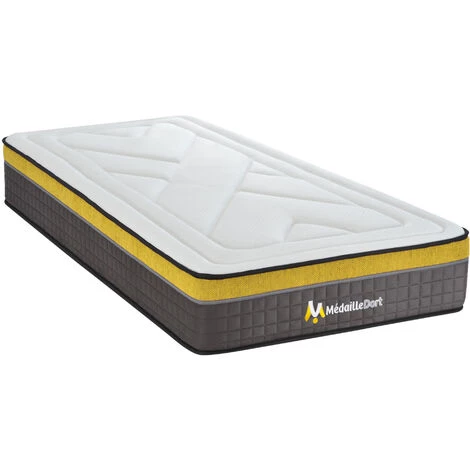 MEDAILLE DORT | Matelas VITA'MINE 90x200 Cm | Mousse à Mémoire De Forme | Soutien Ferme - Blanc 2 MEDAILLE DORT | Matelas VITA'MINE 90x200 Cm | Mousse à Mémoire De Forme | Soutien Ferme - Blanc – Image 2