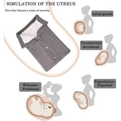 LTS FAFA Gigoteuse Bébé Tricotée Couverture Bébé Emmailloter Poussette Sac De Couchage Gants Ensemble En Laine D'agneau Avec Boutons Pour Bébé 0-12 Mois -Matelas Soldes Boutique 56640234 4