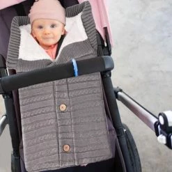 LTS FAFA Gigoteuse Bébé Tricotée Couverture Bébé Emmailloter Poussette Sac De Couchage Gants Ensemble En Laine D'agneau Avec Boutons Pour Bébé 0-12 Mois -Matelas Soldes Boutique 56640234 5