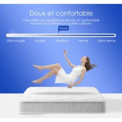 AIIBOT Matelas 90x190 Matelas Ressorts Ensachés Avec 7 Zones Matelas à Haute Élasticité Hypoallergénique Et Respirant -Matelas Soldes Boutique 56801816 5