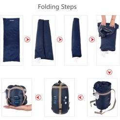Lixada 190*75cm Enveloppe Extérieure Sac De Couchage Camping Voyage Randonnée Multifonction Ultra-léger 680g - Bleu Foncé -Matelas Soldes Boutique 56807745 3