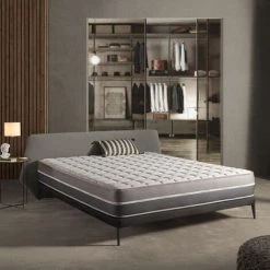 Matelas CARBONTECH 70x200 Cm Mousse à Mémoire De Forme HD | Accueil Latex + HR | 7 Zones Grand Confort | NATURALEX | 22 Cm - Blanc