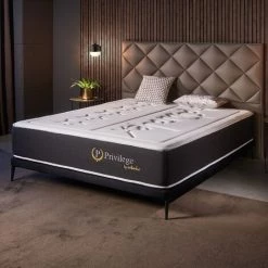 Matelas PRIVILEGE 70x190 Mousse à Mémoire De Forme HD | Très épais 30 Cm | Accueil Latex + HR | 7 Zones Grand Confort | NATURALEX - Blanc