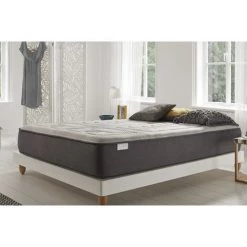 Matelas JUPITER 80 X 200 Cm Mousse à Mémoire De Forme HD | HR Blue-Latex Haut De Gamme | 7 Zones De Confort | COSMOS | 20 Cm - Blanc