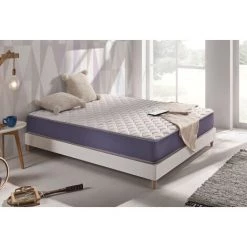 Matelas GELTEC 80 X 190 Cm Mousse à Mémoire De Forme Aerapur | Technologie Blue Latex | Épais 22 Cm | NATURALEX - Blanc