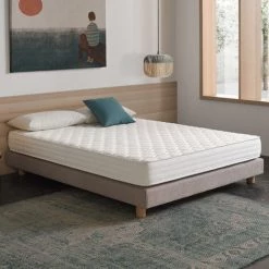 Matelas SUPRATEX 70 X 190 Cm Mousse Haute Densité | Très Épais 24 Cm | Accueil Latex + HR | 7 Zones Grand Confort | NATURALEX - Blanc