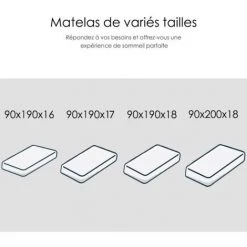 IZTOSS Lot 2 - Matelas 90x190cm - Épaisseur 17 Cm - Luxe Matelas Mémoire De Forme Pour Adulte Enfant - 7 Zones De Confort Mousse Mémoire Adaptative (Deux Matelas Mesurant 90x190x17cm) -Matelas Soldes Boutique 57343769 5