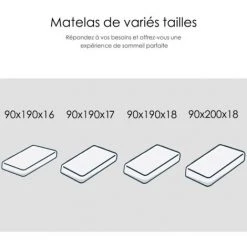 IZTOSS Matelas 90x190cm - Épaisseur 17 Cm - Luxe Matelas Mémoire De Forme Pour Adulte Enfant - 7 Zones De Confort Mousse Mémoire Adaptative (90x190x17cm) 8 IZTOSS Matelas 90x190cm - Épaisseur 17 Cm - Luxe Matelas Mémoire De Forme Pour Adulte Enfant - 7 Zones De Confort Mousse Mémoire Adaptative (90x190x17cm) -Matelas Soldes Boutique 57343770 4
