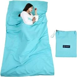 FR-LIFE BR-Vie Sac De Couchage Sac De Couchage De Drap Sac De Couchage Rectangulaire Ultraléger Pour Voyage 115*210 Cm