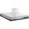 HBEDDING Matelas Mémoire De Forme 140x190 Wellness Hybrid - Latex, 25cm D'épaisseur + Couette + 2 Oreillers - Blanc