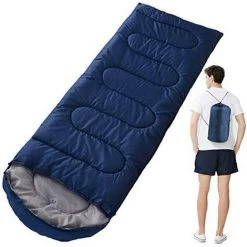 TINOR Ultralight Enfant Adulte Duvet, Sac De Couchage Froid Pour Camping Hiking Trekking Randonnée Extérieur Compact Sac De Couchage - Bleu Marin（0.7kg）