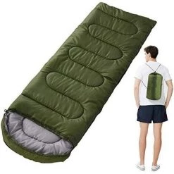 TINOR Ultralight Enfant Adulte Duvet, Sac De Couchage Froid Pour Camping Hiking Trekking Randonnée Extérieur Compact Sac De Couchage - Unisexe Vert（0.7kg）
