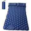 SUPERSELLER Matelas De Camping Pour 2 Personnes Avec Oreiller Pneumatique Matelas Pneumatique Portable Matelas De Couchage Imperméable Pour Sac à Dos - Bleu Foncé