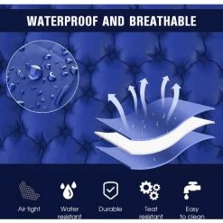 SUPERSELLER Matelas De Camping Pour 2 Personnes Avec Oreiller Pneumatique Matelas Pneumatique Portable Matelas De Couchage Imperméable Pour Sac à Dos - Bleu Foncé -Matelas Soldes Boutique 57878927 4
